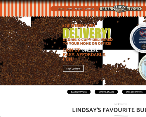 Burns Bulk Food website